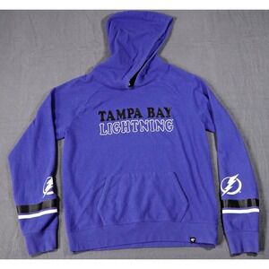 Tampa Bay Lightning Hoodie ‎ Medium Blue '47 brand NHL Hockey Sports Pull over